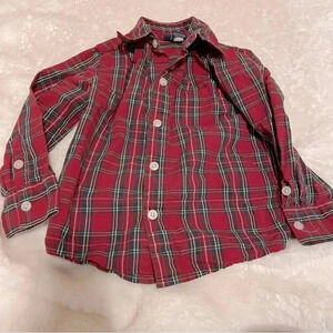 Cherokee 4T red plaid button down long sleeve shirt